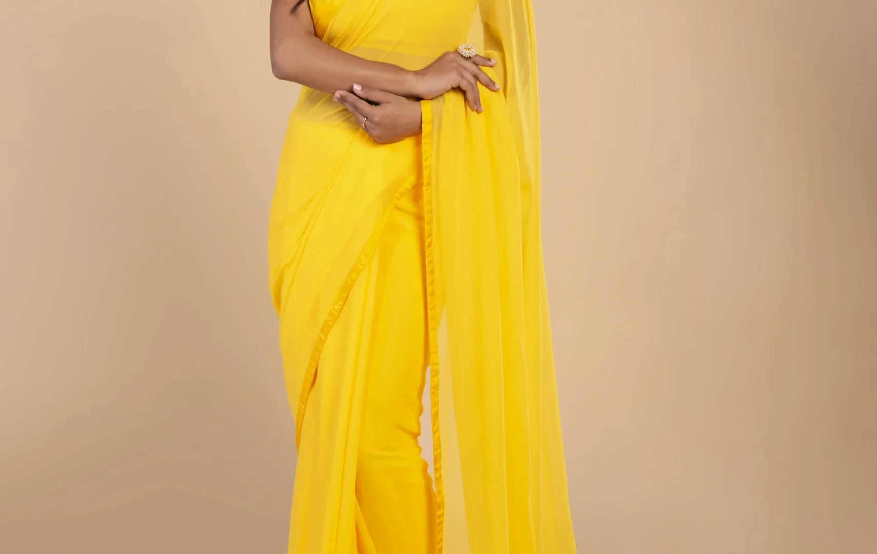 Yellow Georgette Saree