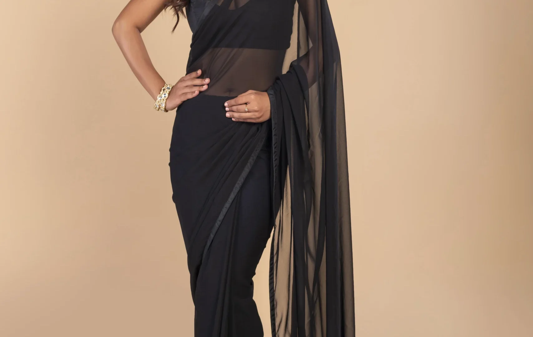 Black Georgette Saree