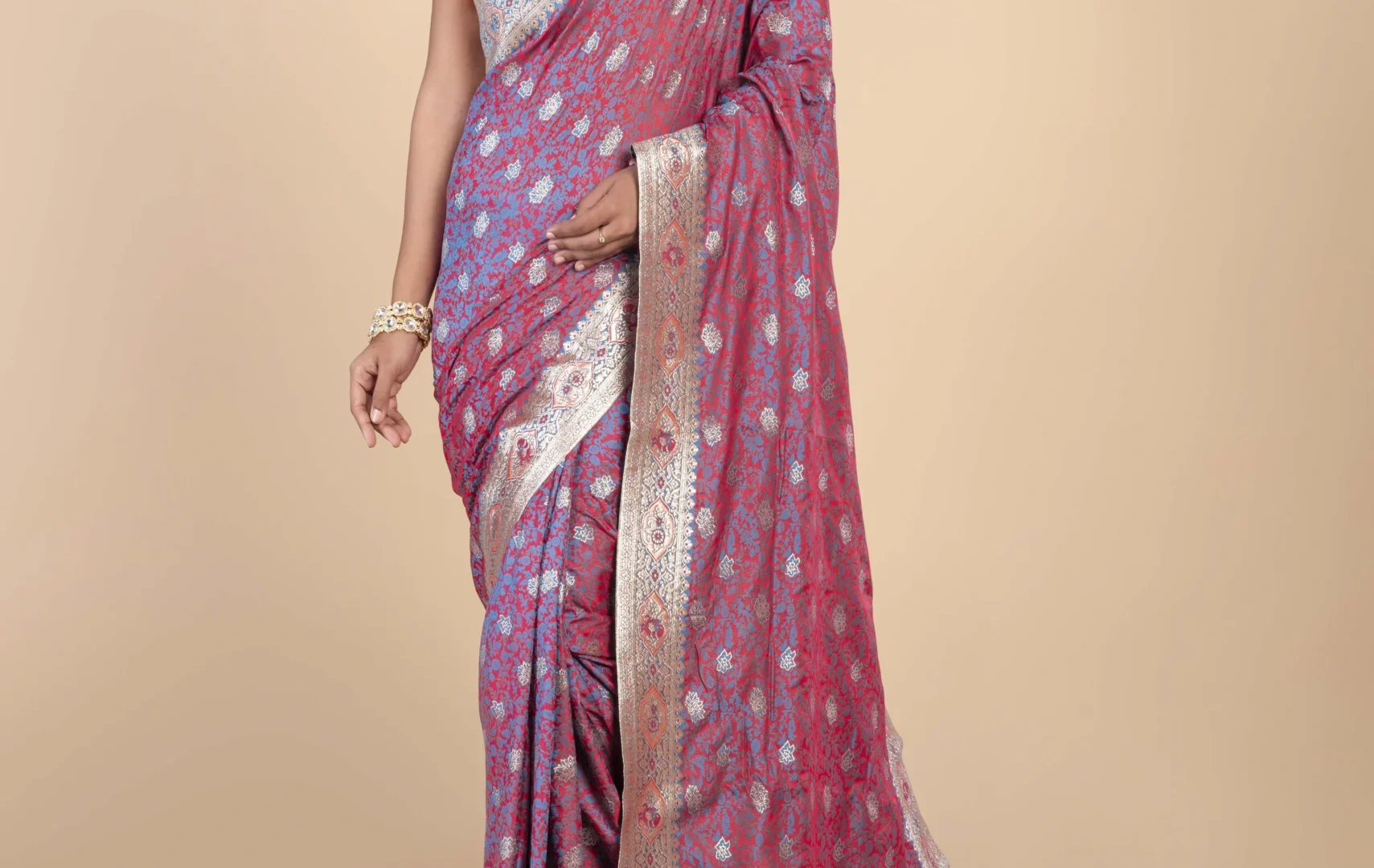 Traditional Silk With Zari Work Saree