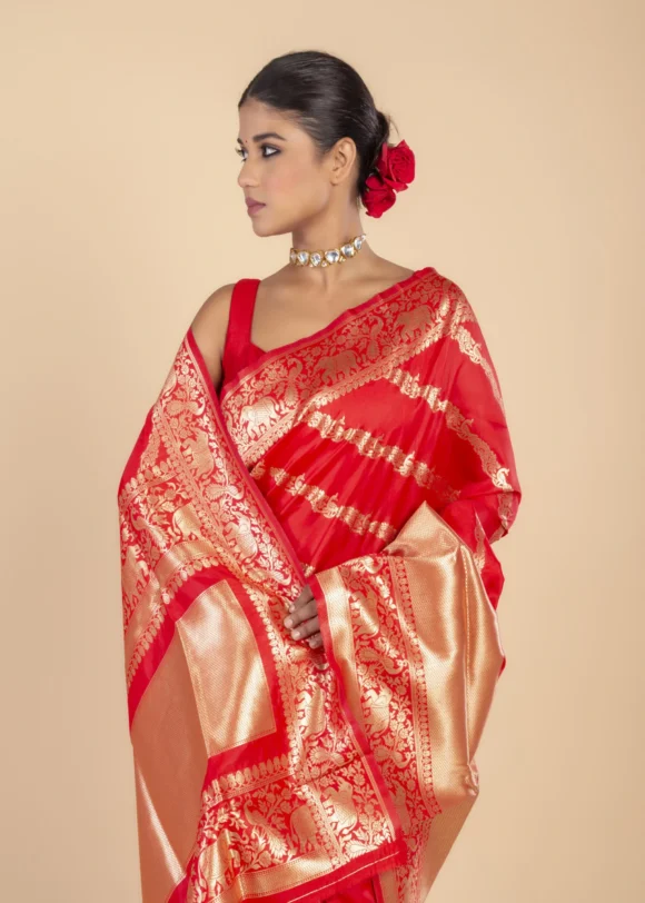 Banarasi Silk With Zari Work Saree - Image 2