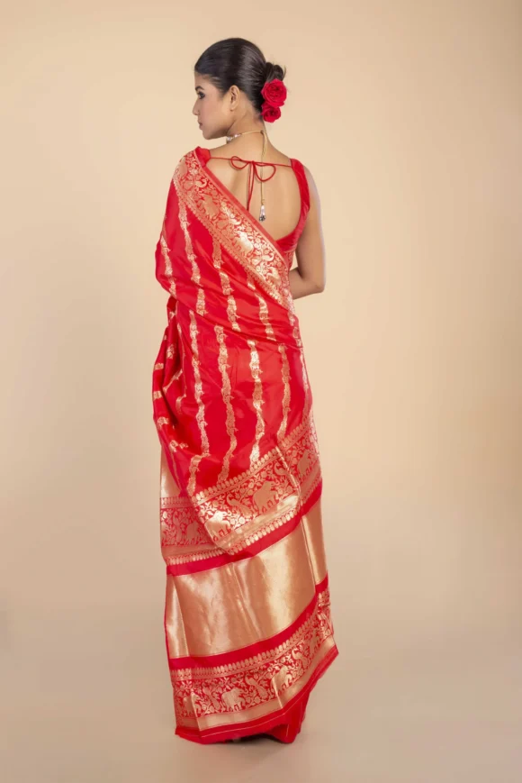 Banarasi Silk With Zari Work Saree - Image 3