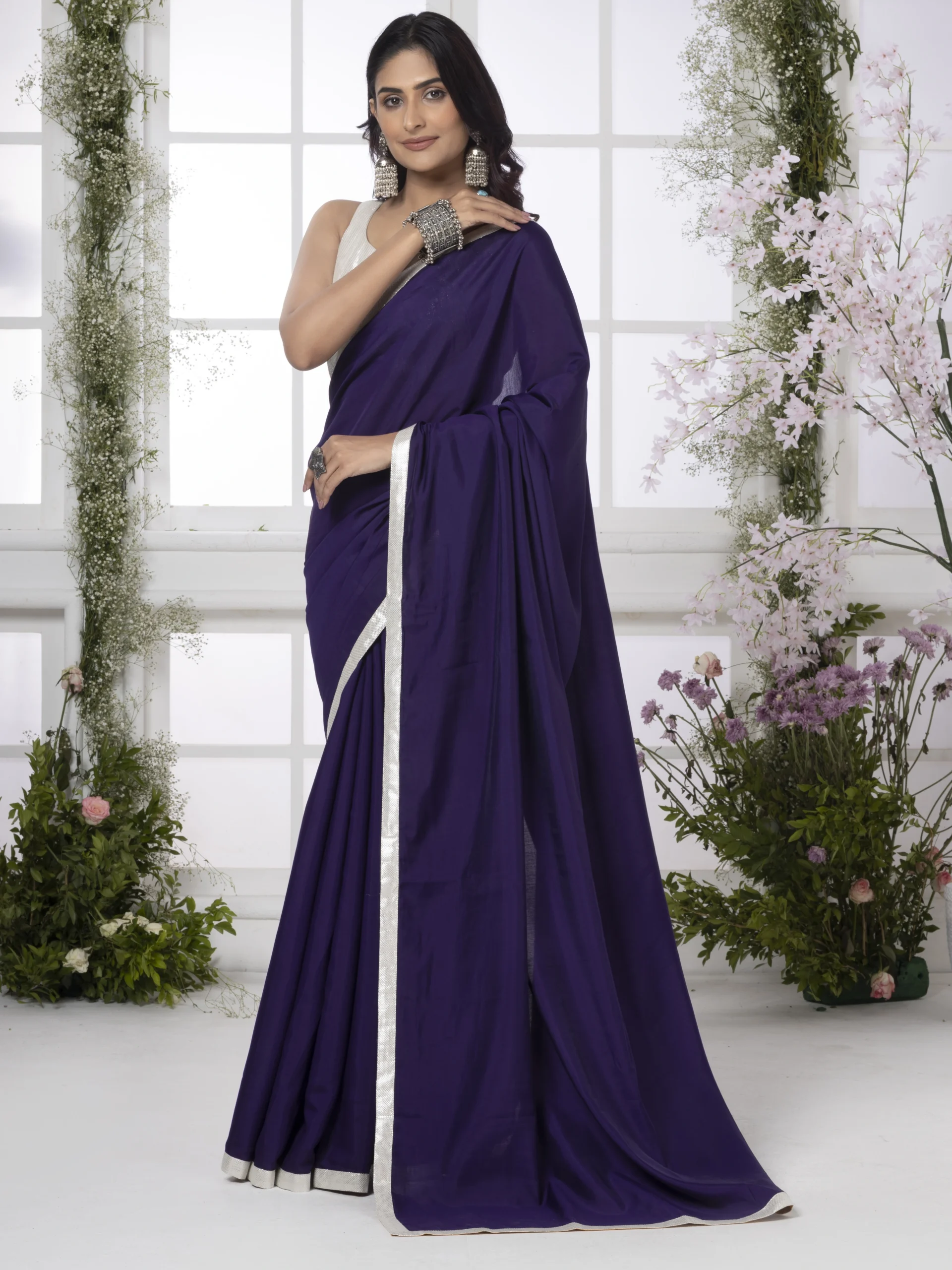 Blue Modal Silk Saree - Image 2