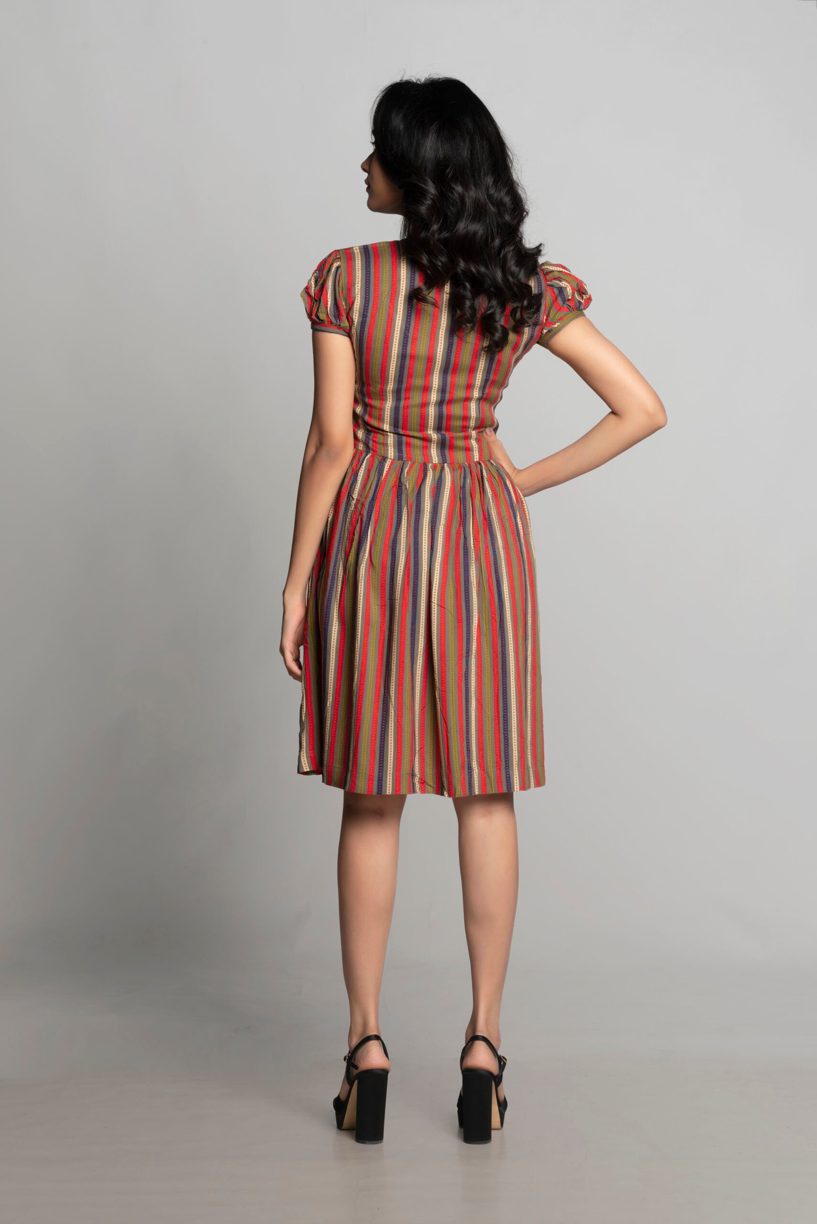 MULTICOLOR STRIPE PRINT DRESS - Image 4