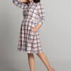 PINK CHECKED SHIRT DRESS