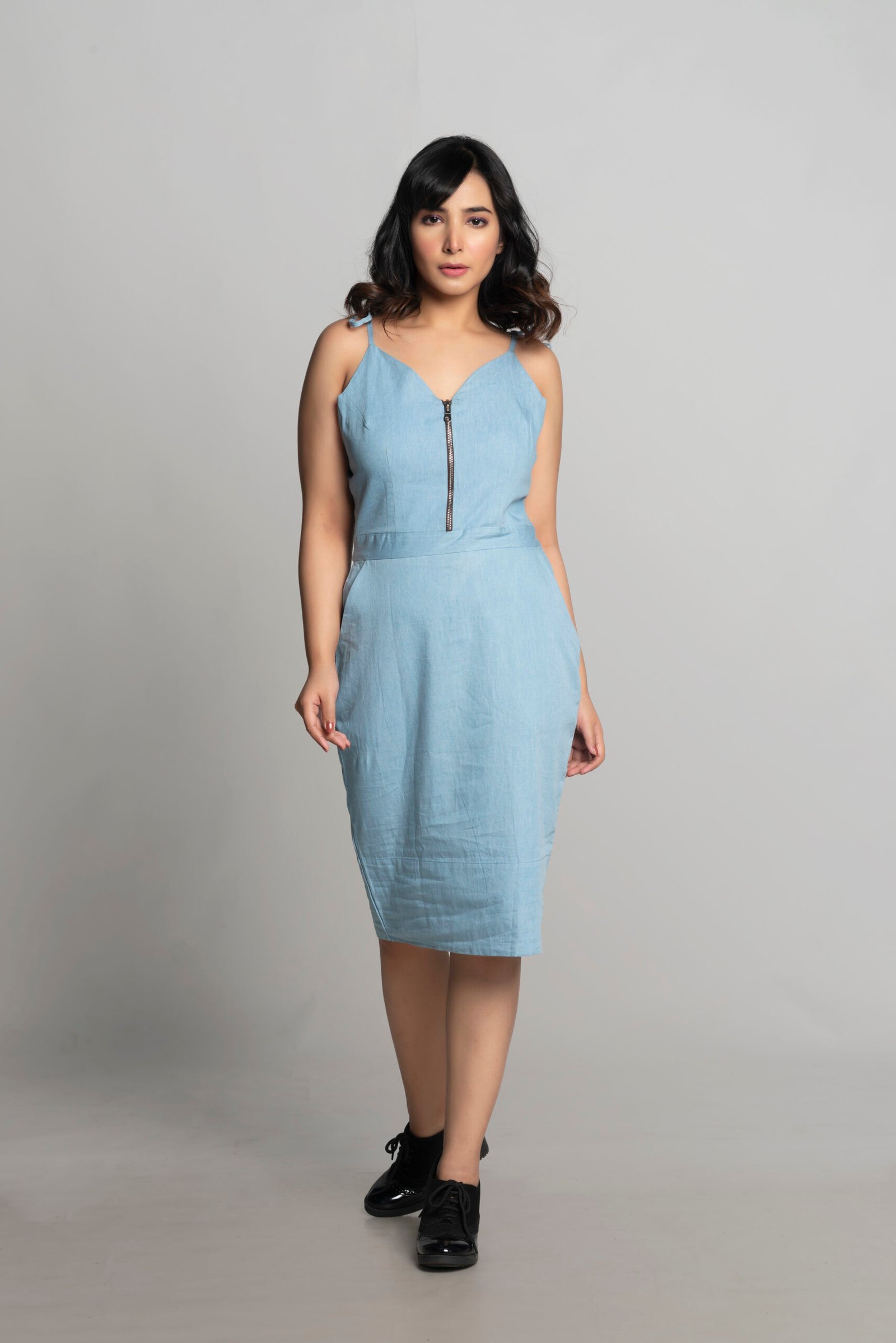 DENIM A-LINE DRESS - Image 2