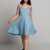 DENIM FIT & FLARE DRESS