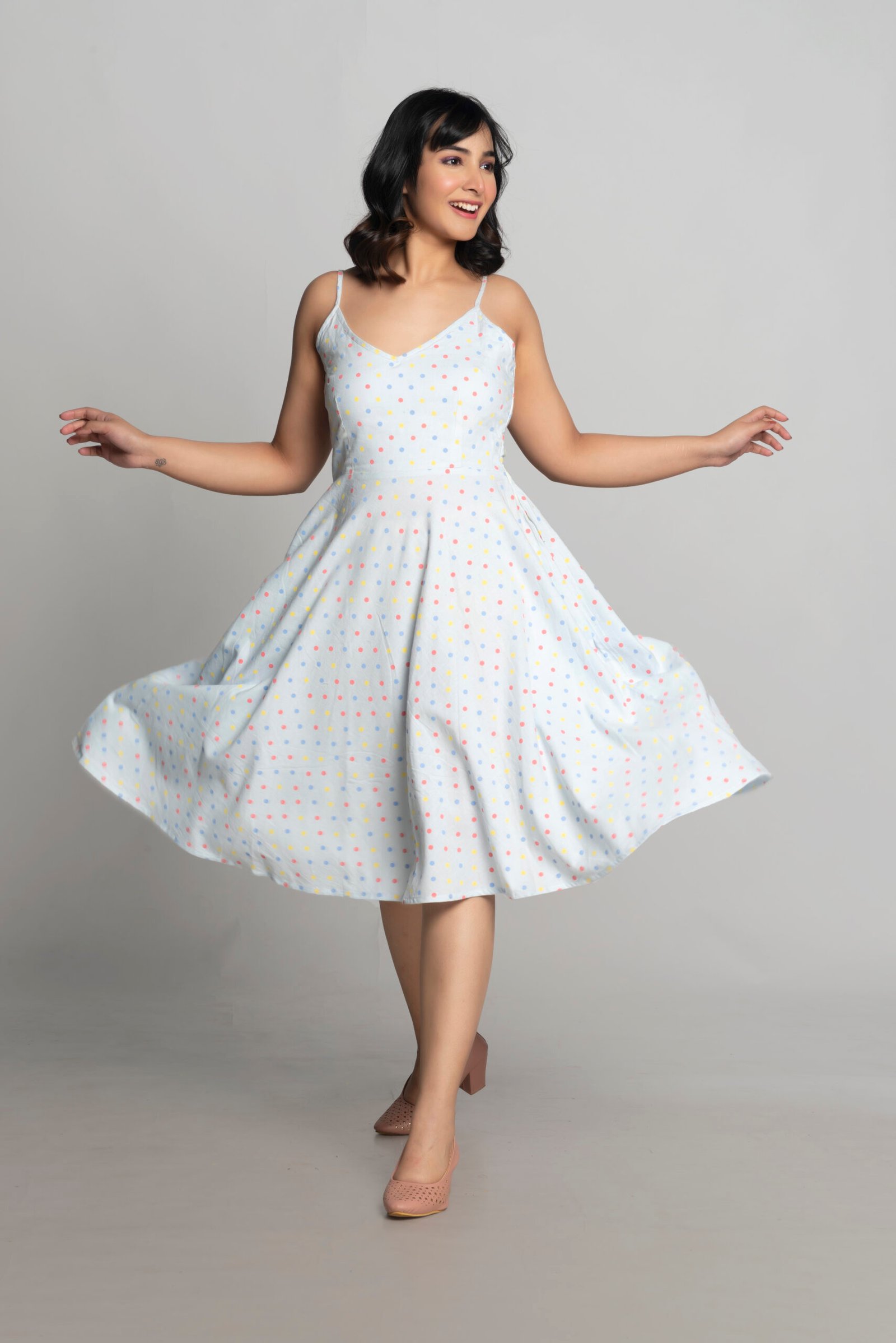 DOBBY BUTTA FIT & FLARE DRESS - Image 2