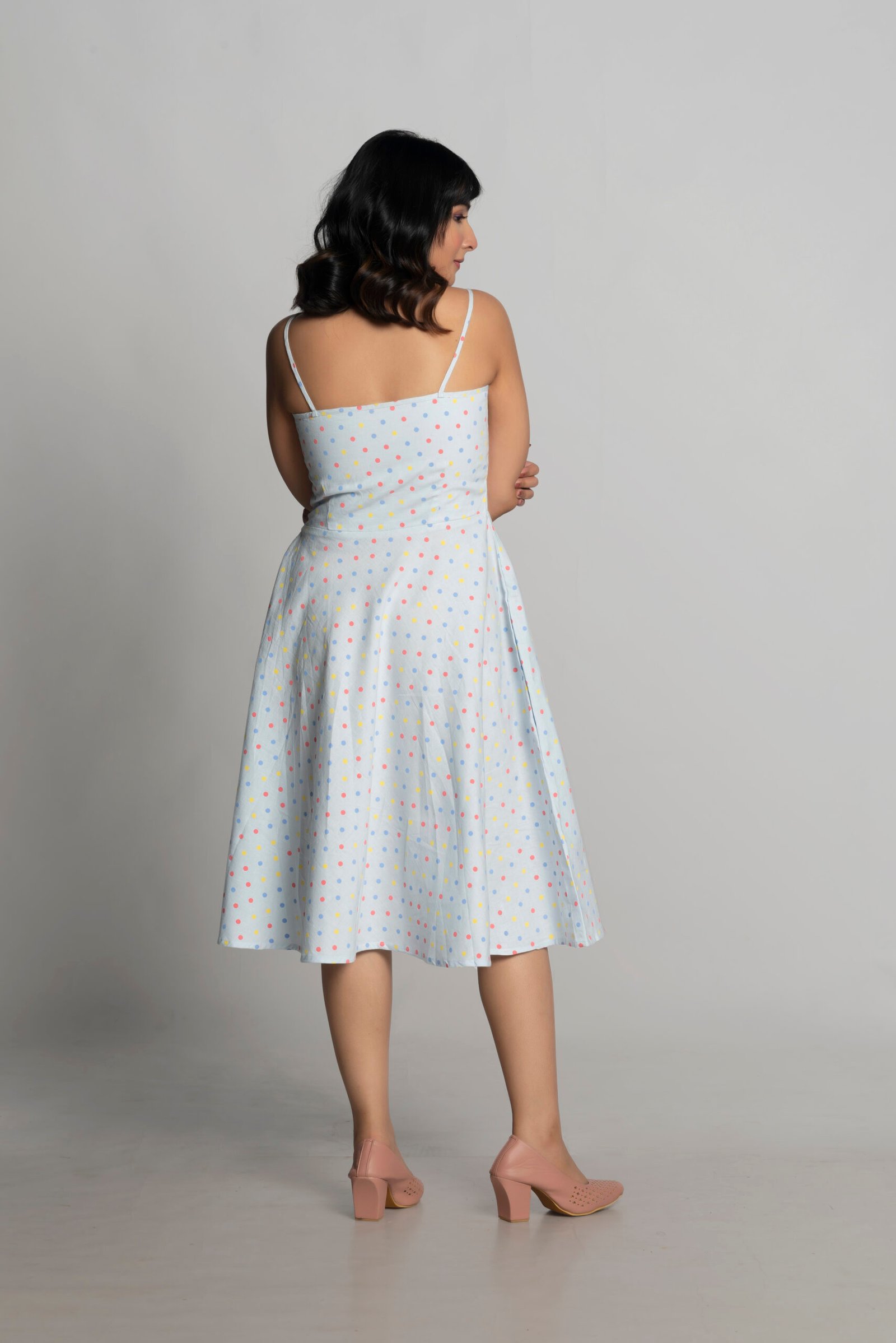 DOBBY BUTTA FIT & FLARE DRESS - Image 3