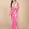 Baby Pink Barbie Net Saree