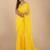 Yellow Georgette Saree