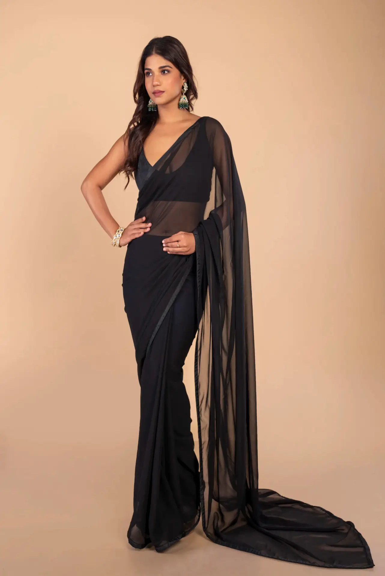 Black Georgette Saree