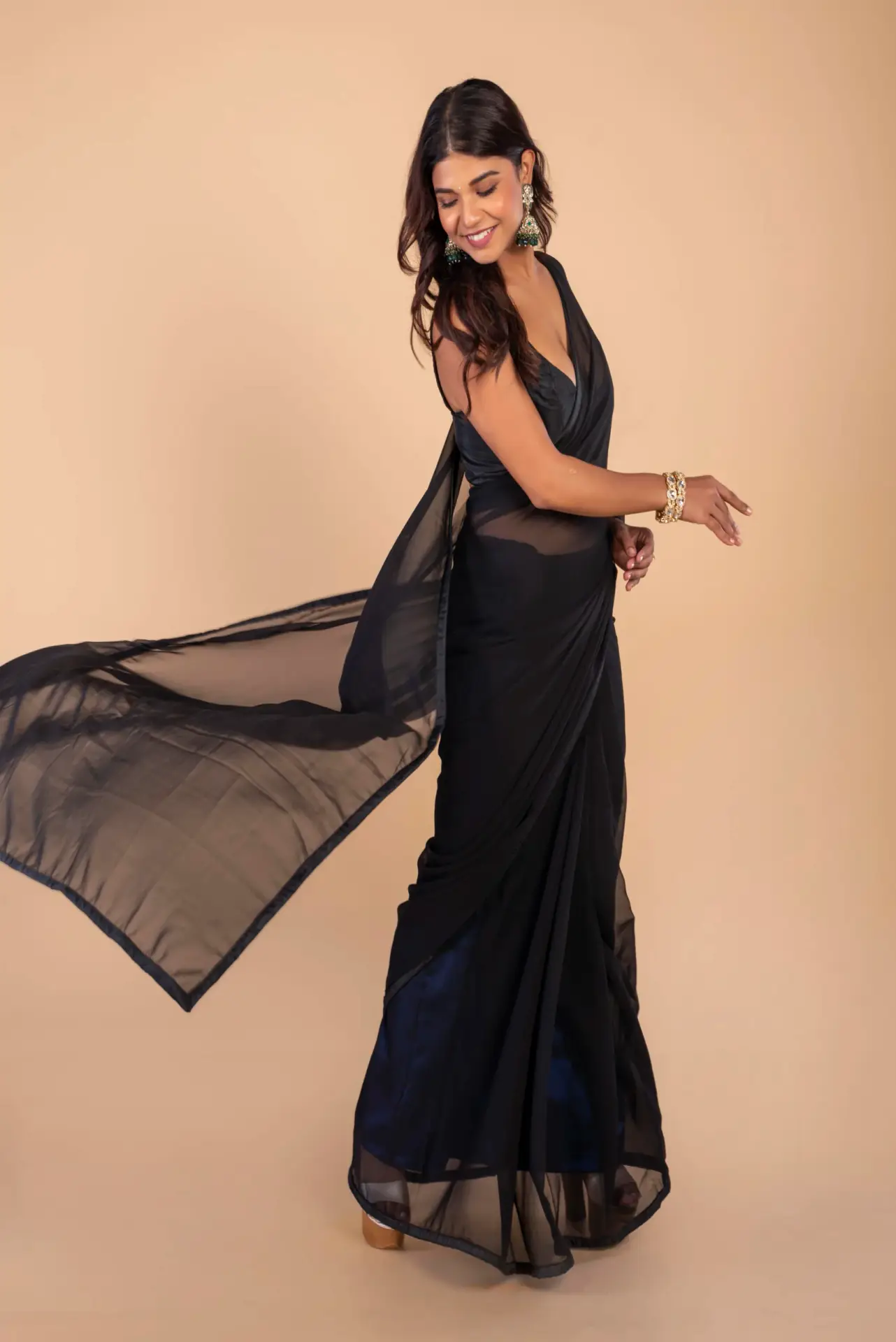 Black Georgette Saree - Image 3