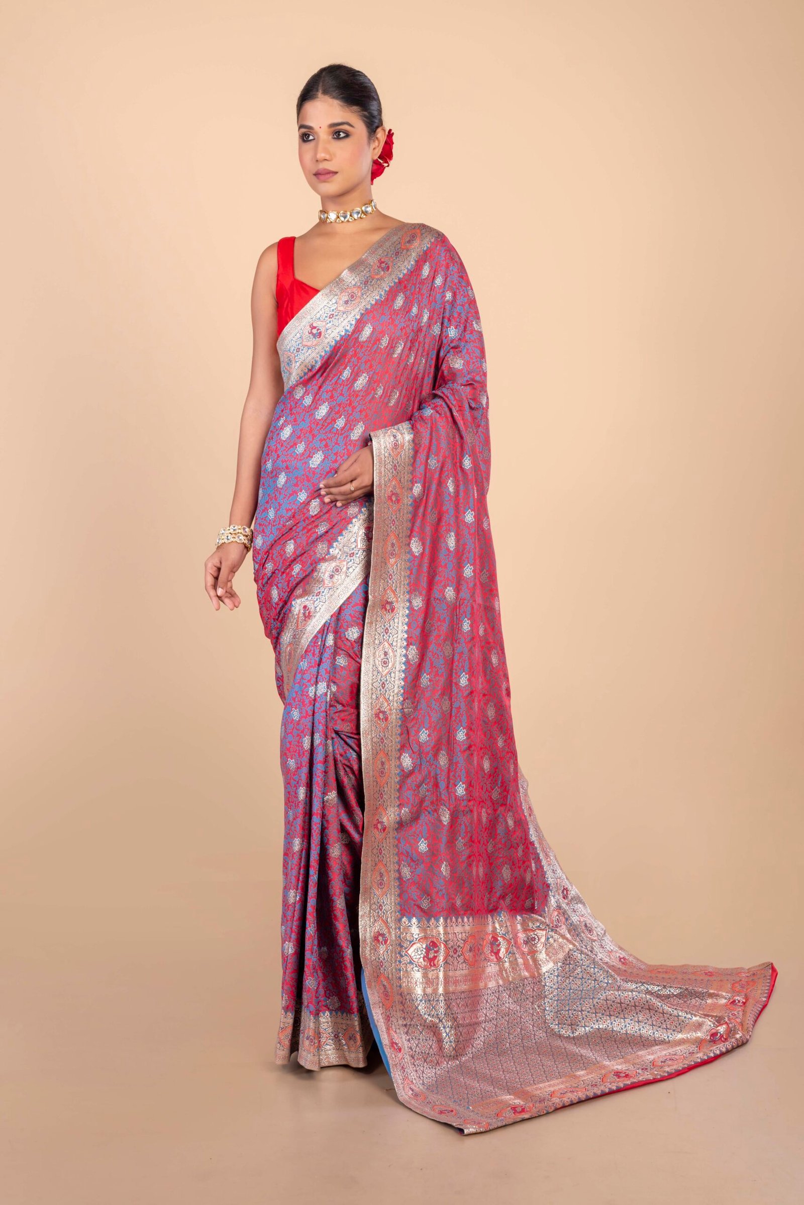 Traditional Silk With Zari Work Saree