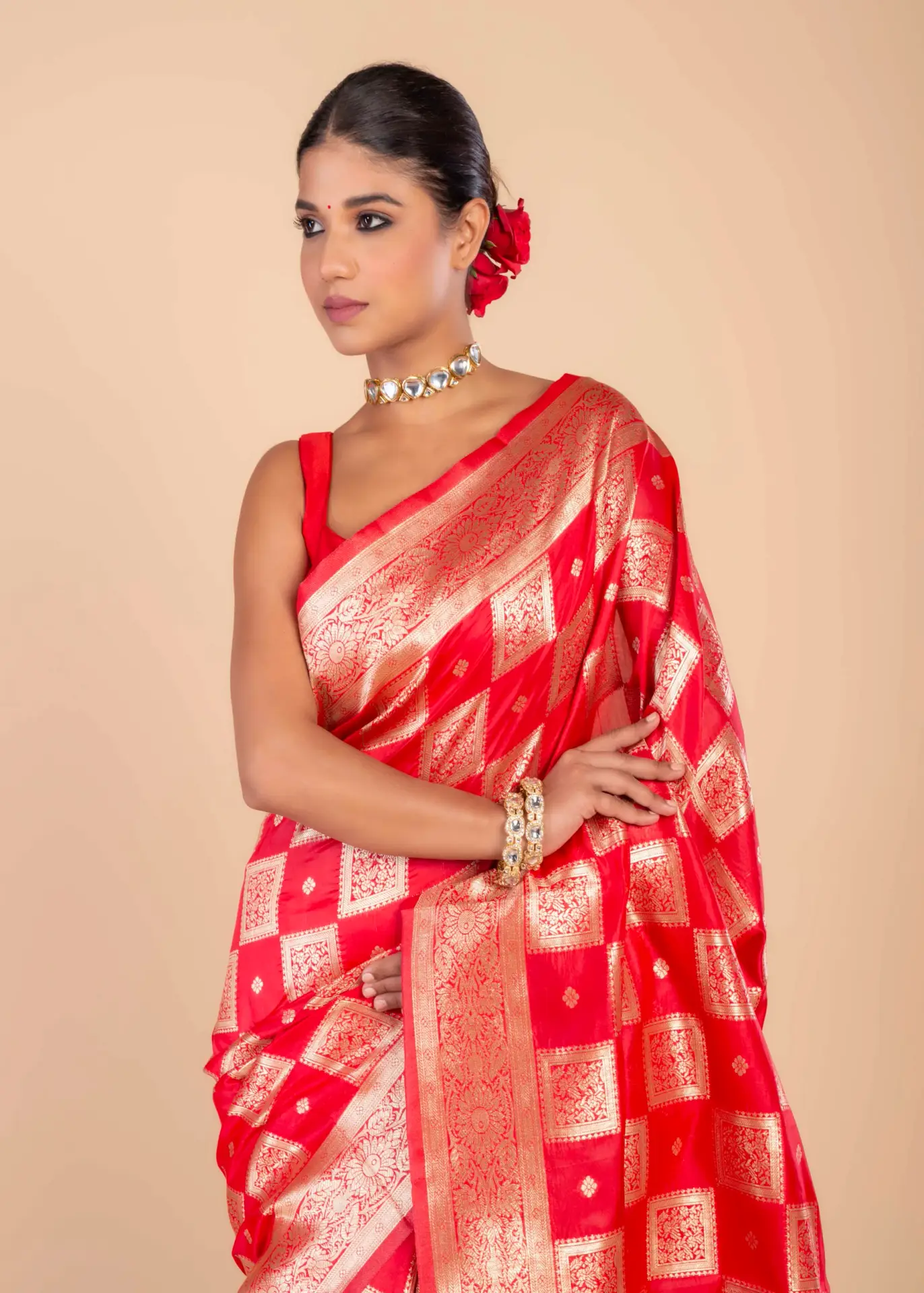 Banarasi Silk With Zari Work Saree - Image 4