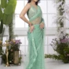 Mint Green Net Butta Saree