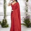 Ruby Red Silk Saree