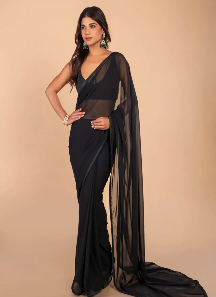 Black Georgette Saree